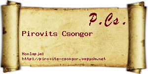 Pirovits Csongor névjegykártya