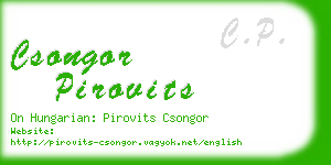 csongor pirovits business card